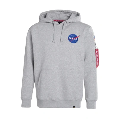 Abbildung von Alpha Industries Space Shuttle Kapuzenpullover, Herren, Größe: Small, Grey heather