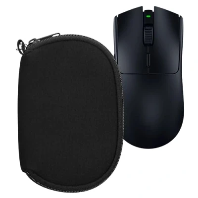 Abbildung von kwmobile Hülle kompatibel mit Razer Viper V3 Pro Neopren für PC Mouse Schutzhülle Computer Maus Tasche Schwarz