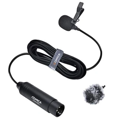 Abbildung von comica Cardioid Lavalier Mikrofon, CVM V02C Ansteckmikrofon Unterstützt 48V Phantomspeisung, 1.8M(5.9ft) 3 poliger XLR Mikrofon für Canon/Nikon/Sony/Panasonic/DSLR Kamera/Camcorder/Audiomixer(1Piece)
