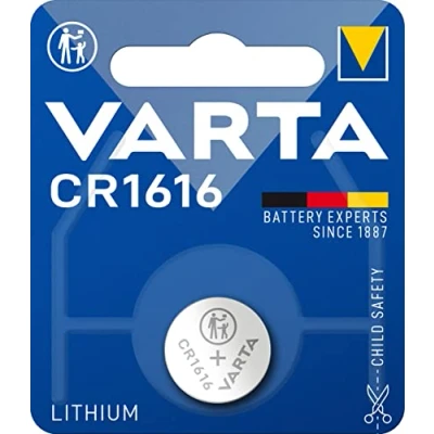 Abbildung von VARTA Batterien Knopfzelle CR1616, 1 Stück, Lithium Coin, 3V, kindersichere Verpackung, für elektronische Kleingeräte Autoschlüssel, Fernbedienungen, Waagen