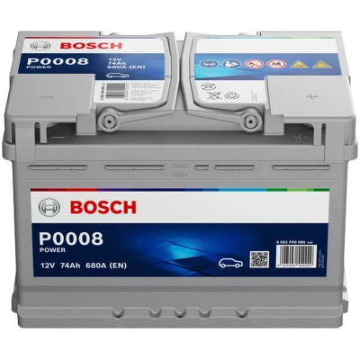 Abbildung von BOSCH 0 092 P00 080 Batterie 12V 74Ah 680A B13 VOLKSWAGEN: Transporter 5 Bus, Golf 7 Schrägheck, 4 MERCEDES BENZ: C Klasse Limousine