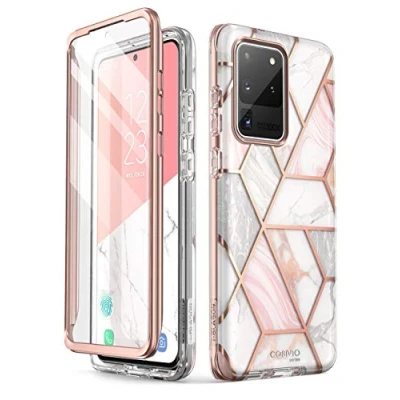 Abbildung von i Blason Glitzer Hülle für Samsung Galaxy S20 Ultra (6.9&quot;) Handyhülle Bumper Case 360 Grad Schutzhülle GlänzendCover [Cosmo] mit Integriertem Displayschutz 2020 Ausgabe (Marmor)