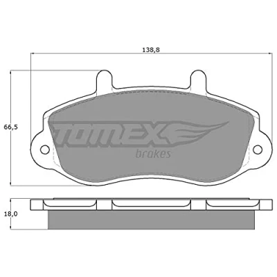Abbildung von TOMEX brakes TX 13 01 Bremsbelagsatz Vorderachse RENAULT: MASTER 2 Kasten, Bus, Pritsche/Fahrgestell, OPEL: Movano A Kastenwagen