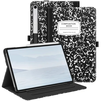 Abbildung von Fintie Hülle für Samsung Galaxy Tab S9 FE 5G 10.9 Zoll/Galaxy 11 Zoll 2023, Multi Angle Viewing Schutzhülle mit Tasche, Auto Sleep/Wake, Composition Book