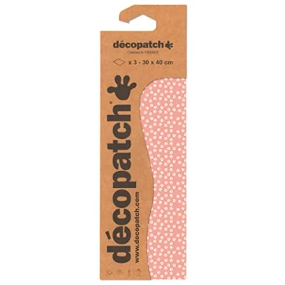 Abbildung von Décopatch C886C Packung mit 3 Blatt Papier gleichen Musters, 30x40cm, Nr. 886, praktisch und einfach zum Verwenden, ideal für Ihre Pappmachés Bastelprojekte, 1 Pack