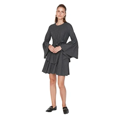 Abbildung von TRENDYOL Damen Twoaw21el0635/Anthracite Kleid, Anthrazit, 40 EU