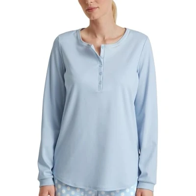 Abbildung von Calida Favourites CATS Langarm Nachtwäsche Shirt, Damen, Größe: 44/46, Harmony blue
