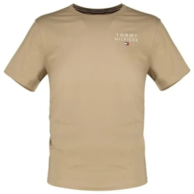 Abbildung von Tommy Hilfiger LOGO Nachtwäsche Shirt, Herren, Größe: Small, Beige