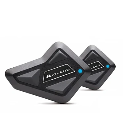 Abbildung von Midland BT Mini Twin C1410, Duo Bluetooth Kommunikationssystem für Motorradfahrer, Helm Headset + Geräuschunterdrückung, Bike to Kommunikation, Navigations und Musik, 500 m, bis zu 3 Personen