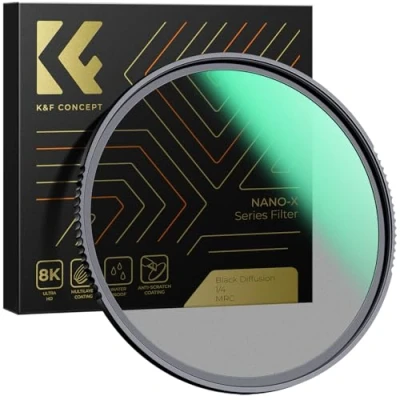 Abbildung von K&amp;F Concept Nano X Black Mist 1/4 Filter 43mm Promist aus Optisches Glas mit 28 facher Beschichtung, Diffusion für Videoaufnahmen/Portraitfotografie
