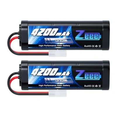Abbildung von Zeee 7,2V 4200mAh RC NiMH Akku für Auto LKW HPI Losi Kyosho Hobby Cars Aeroplane Helicopter Boat (2 Packs)