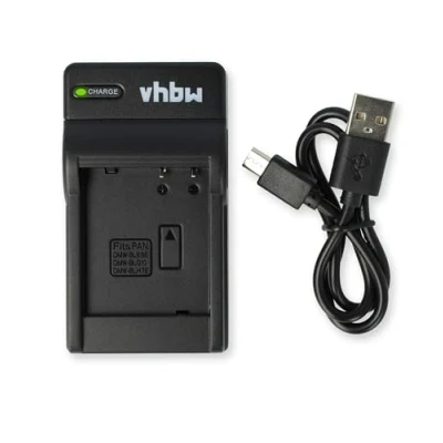 Abbildung von vhbw USB Akkuladegerät kompatibel mit Panasonic Lumix DMC LX15 Digitalkamera, Camcorder, Action Cam Akku Ladeschale