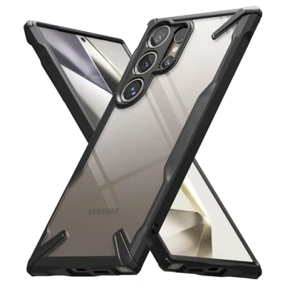 Abbildung von Ringke Fusion X Case Kompatibel mit Samsung Galaxy S24 Ultra Hülle 6,8 Zoll, Stoßfest TPU Bumper Handyhülle Handschlaufe Loch Black