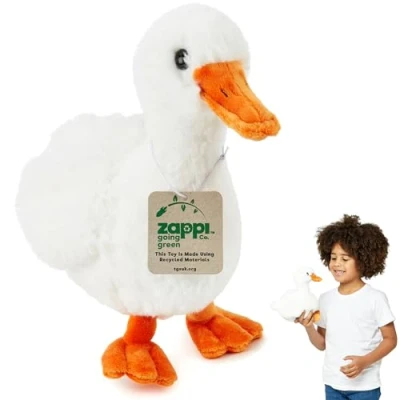 Abbildung von Zappi Co Enten Plüschtier (25 cm Länge) Charmantes und weiches Wasservogelspielzeug, perfekt für die imaginären Teichabenteuer von Kindern