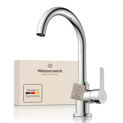 Abbildung von WASSERWERK Spültischarmatur &quot;WK 5, Wasserhahn, Küche, Einhebelmischer&quot;, 360 schwenkbar, Cold Start Funkt., geräuscharm