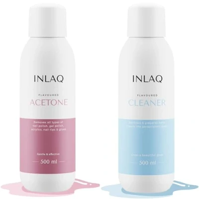 Abbildung von INLAQ® Cleaner Gelnägel + Aceton Nagellackentferner Nail und UV Nagellack Entferner Gel Polish Remover with Nagel Cleanser 2 x 500ml
