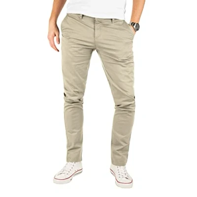 Abbildung von Yazubi Chino Herren Hose Modell Kyle by Yzb Jeans Business Männer Chinohose mit Stretchanteil, Beige (Plaza Taupe 161105), W33/L34