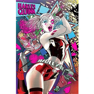 Abbildung von Batman Poster Comic Harley Quinn Neon (61cm x 91,5cm) + Geschenkverpackung. Verschenkfertig!