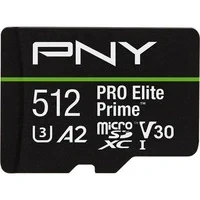 Abbildung von PNY Pro Elite Prime™ C10 U3 V30 A2 microSDXC Flash Speicherkarte, ultraschnelle Geschwindigkeiten, Lesen 200 MB/s, Schreiben 150 4K UHD, Full HD, UHS I, für Smartphones, Drohnen, Action Kameras