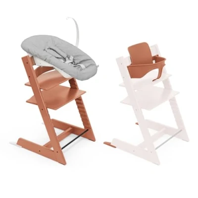 Abbildung von Stokke Tripp Trapp Hochstuhl, Terracotta (inklusive Stuhl &amp; Baby Set2) mit Newborn Set Sicheres, verstellbares, ergonomisches Design