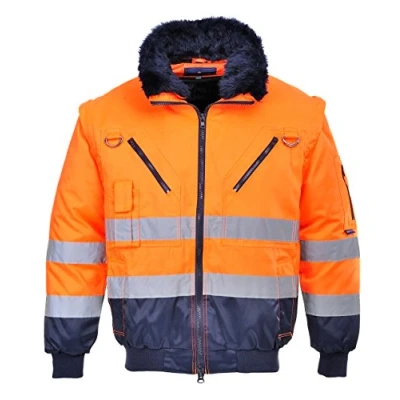 Abbildung von Portwest Hi Vis Warnschutz 3 in 1 Pilotjacke, Größe: 4XL, Farbe: Orange/Marine, PJ50ONR4XL