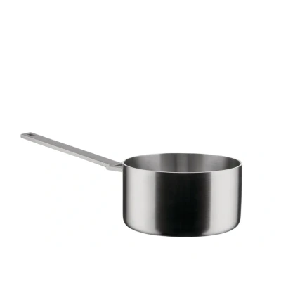 Abbildung von Alessi Convivio DC105/16 Trilamin Design Kasserolle mit Langem Stiel, Geeignet für Induktion, Edelstahl und PVD Magnetischem Stahlboden, 16 cm, Satiniert