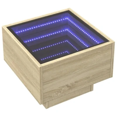 Abbildung von vidaXL Couchtisch Beistelltisch mit LED Sonoma Eiche 40x40x30 cm Holzwerkstoff (1 St)