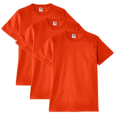 Abbildung von Fruit of the Loom Herren T Shirt, 3er Pack, Gr. Medium, Orange