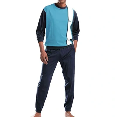 Abbildung von H.I.S Nachtwäsche Set Türkis marine weiß, Herren, Größe: M/L, weiß