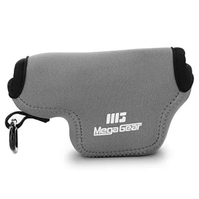 Abbildung von MegaGear MG1580 Ultraleichte Kameratasche aus Neopren kompatibel mit Leica D Lux 7, (Typ 109) Grau