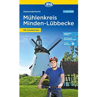 Abbildung von Radwanderkarte BVA Radwandern im Mühlenkreis Minden Lübbecke 1:50.000, reiß und wetterfest, GPS Tracks Download (Radwanderkarte 1:50.000)
