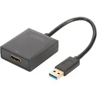 Abbildung von DIGITUS USB 3.0 Grafik Adapter, A zu HDMI Typ A, Full HD, 1920x1080 Pixel, Kunststoff, Schwarz