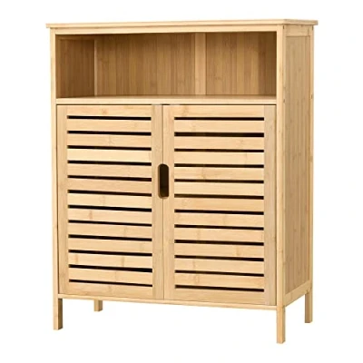 Abbildung von en.casa Midischrank »Eslöv« Badezimmerschrank 81x65,5x31cm Bambus
