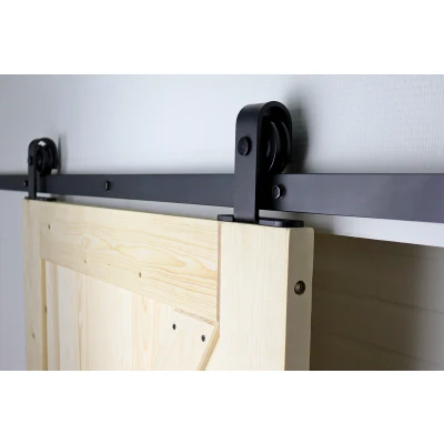 Abbildung von Schiebetürbeschlag Schwarz T Modell komplett 200 cm Pro Set