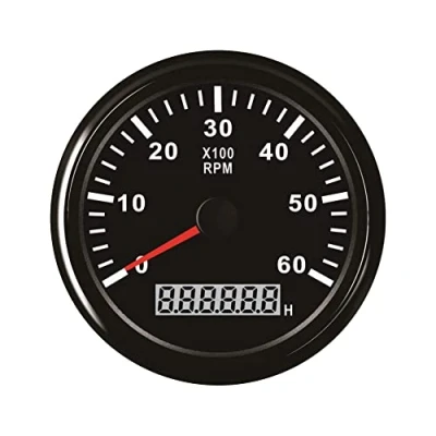 Abbildung von ELING Drehzahlmesser/Drehzahlmesser/Tacho/Stundenzähler für Auto, LKW, Boot, Yacht 06000 U/min, 85 mm mit Hintergrundbeleuchtung