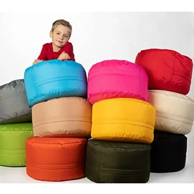 Abbildung von sunnypillow Sitzsack Hocker rund 25 x 45 cm Indoor &amp; Outdoor Runder Sitzpouf mit abnehmbarem Bezug Sitzbank, Sitzhocker, Bodenkissen Bean Bag Puff Dunkelgrün