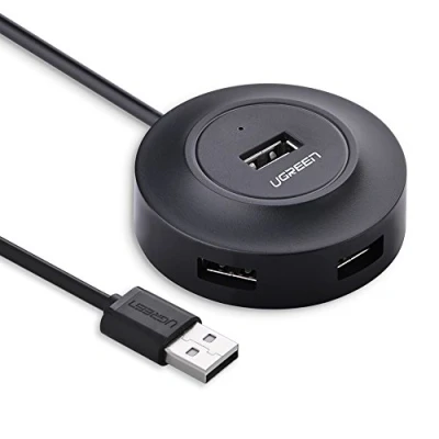 Abbildung von UGREEN 20277 USB Hub Super Speed 4 Port 2 Extra Leicht Verteiler für Apple MacBook,Windows Laptops und Ultrabooks,Tablet PC Smartphone,80cm Länge Schwarz