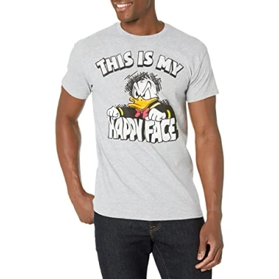 Abbildung von Donald Duck T Shirt Angry Grumpy This is My Happy Face grau Mittel