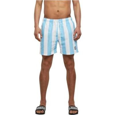 Abbildung von Urban Classics Pattern Badeshorts, Herren, Größe: Small, Balticbluebarstripe