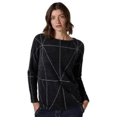 Abbildung von Cecil Langarm Strickpullover, Damen, Größe: Large, Schwarz