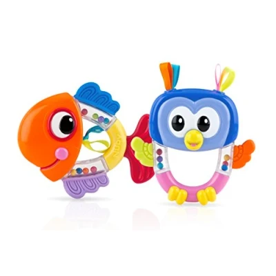 Abbildung von Nuby Rattle Pals Beißring Rassel, sortiert, 1 Stück
