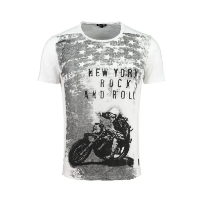 Abbildung von Key Largo CAFE Racer Round Tshirt print, Herren, Größe: Medium, White