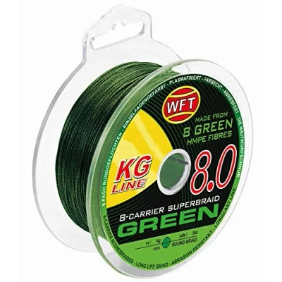 Abbildung von WFT KG 8 grün 150m Geflochtene Angelschnur, Durchmesser/Tragkraft:0.10mm / 13kg Tragkraft