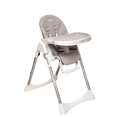 Abbildung von Hochstuhl Baby mit Liegefunktion Kinderstuhl Klappbar 5 Punkt Gurt stufige Höhenverstellung Kinderhochstuhl ab 6 Monate bis 3 Jahren und 15 kg (Hellgrau)