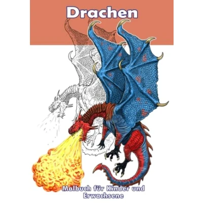 Abbildung von Drachen. Malbuch für Kinder und Erwachsene.: Einzigartiges mit 26 Drachen Vorlagen zum Ausmalen.