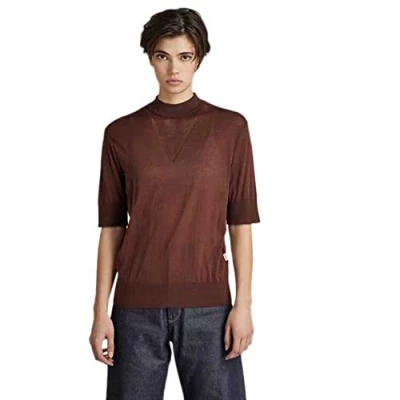 Abbildung von G Star CORE MOCK NECK S Strickpullover, Damen, Größe: Small, Chocolate lab