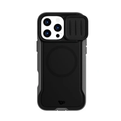 Abbildung von tech21 EvoMax für iPhone 16 Pro Max kompatibel mit MagSafe Aufprallschutz Case 21x nach Militärstandard getestet Kameraschild Schwarz/Anthrazit