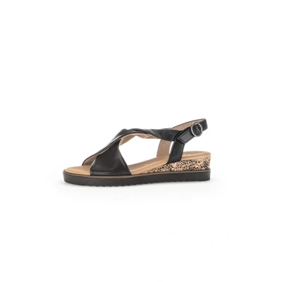 Abbildung von Gabor Riemchensandale &quot;GENUA&quot;, Sommerschuh, Sandalette, Keilabsatz, G Weite
