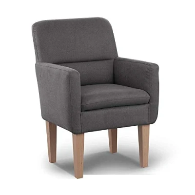 Abbildung von CAVADORE Diningsessel Kira / Polstersessel für Küche, Esszimmer oder Wohnküche Passend zur Küchengarnitur Leichte Fleckenentfernung dank Soft Clean 66 x 96 71 Flachgewebe: Grau