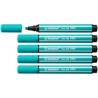 Abbildung von Premium Filzstift mit dicker Keilspitze STABILO Pen 68 MAX 5er Pack eisgrün
